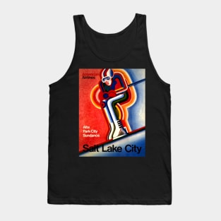 Vintage Travel Poster USA American Airlines Salt Lake City Tank Top